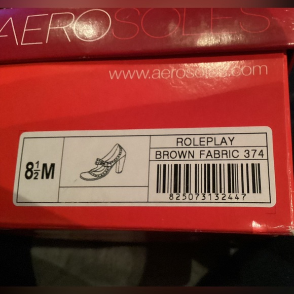 Aersoles Roleplay Women's Brown Herringbone Block Heels Size: 8.5 - Picture 10 of 10